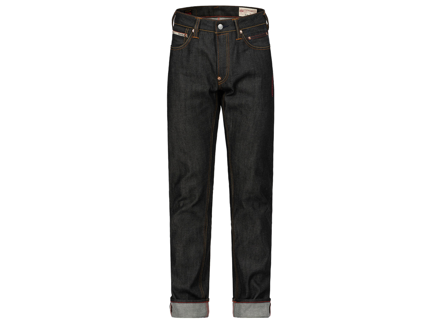 Jeans ajustados Evisu con bordado de gaviota texturizado