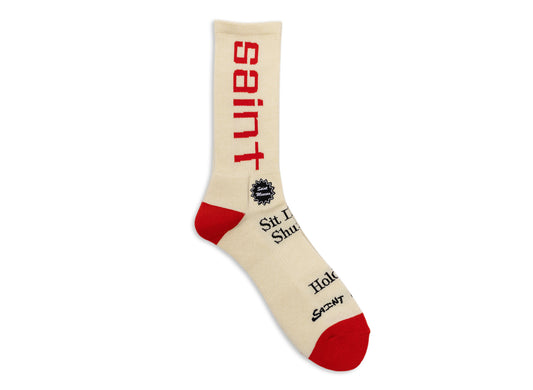 Saint Michael Sit Down Socks in Ecru