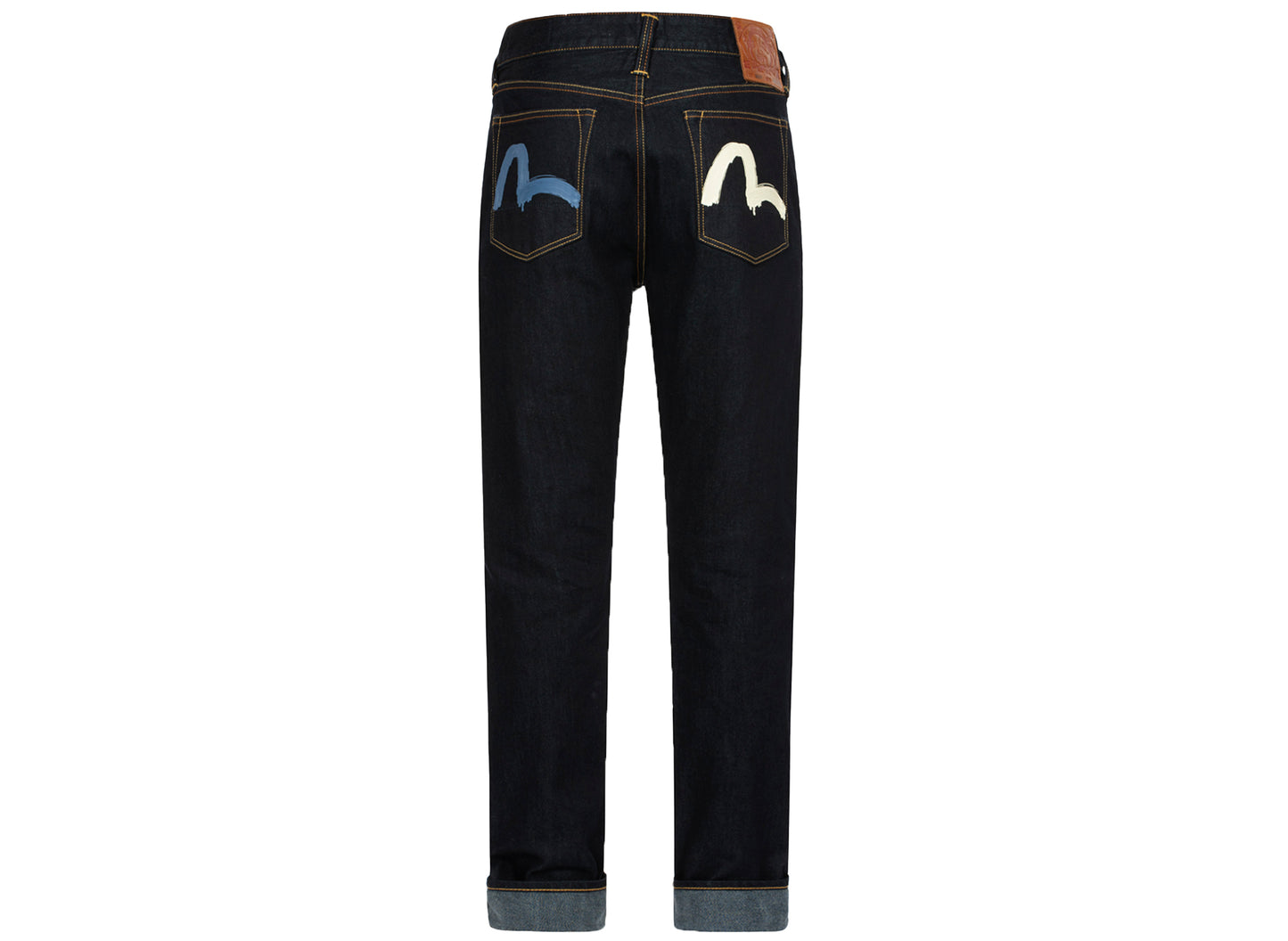 Evisu Brushstroke Seagull Print Carrot Fit Selvedge Denim Jeans