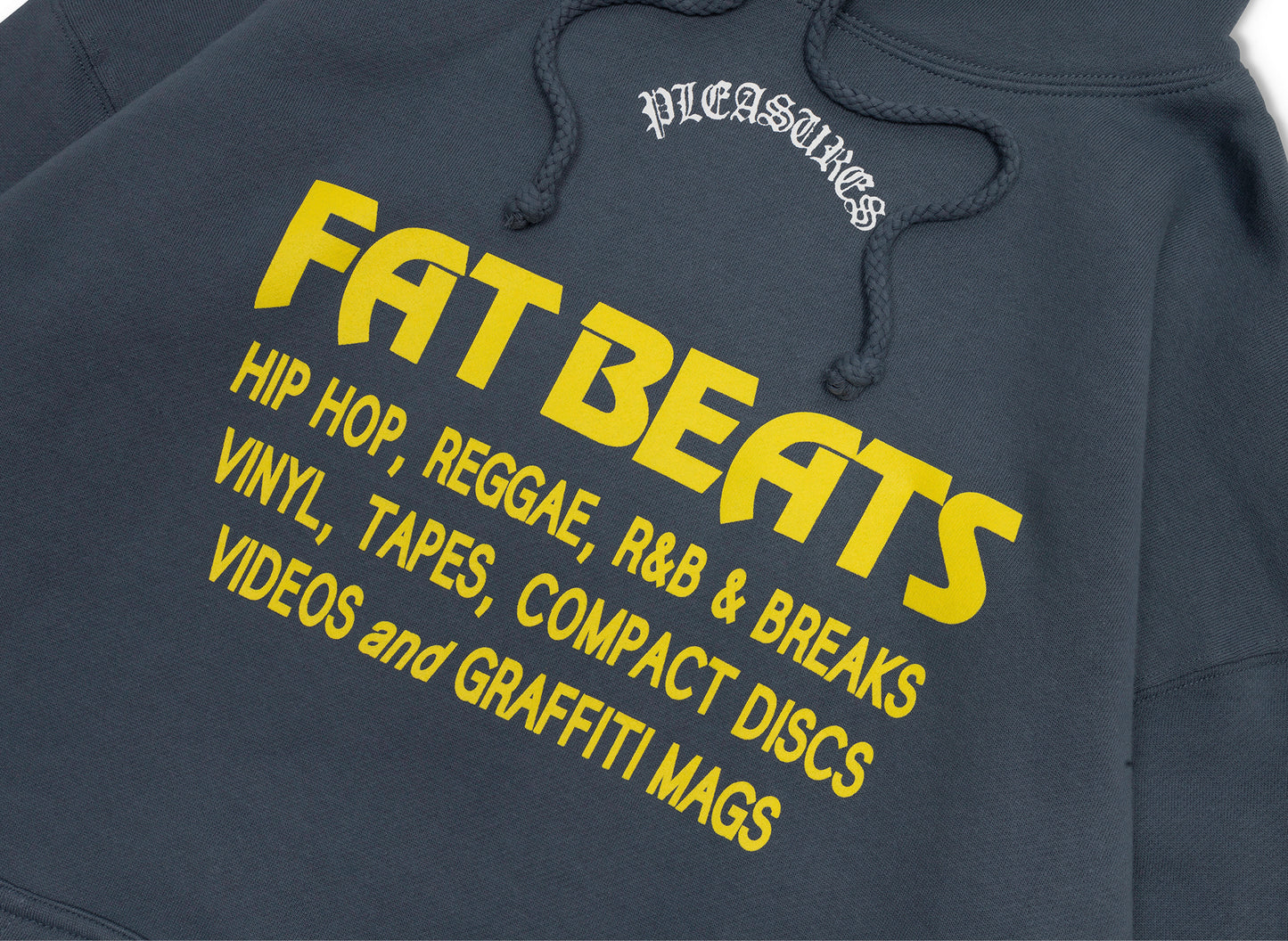 Pleasures x Fat Beats Sections Hoodie in Storm Blue