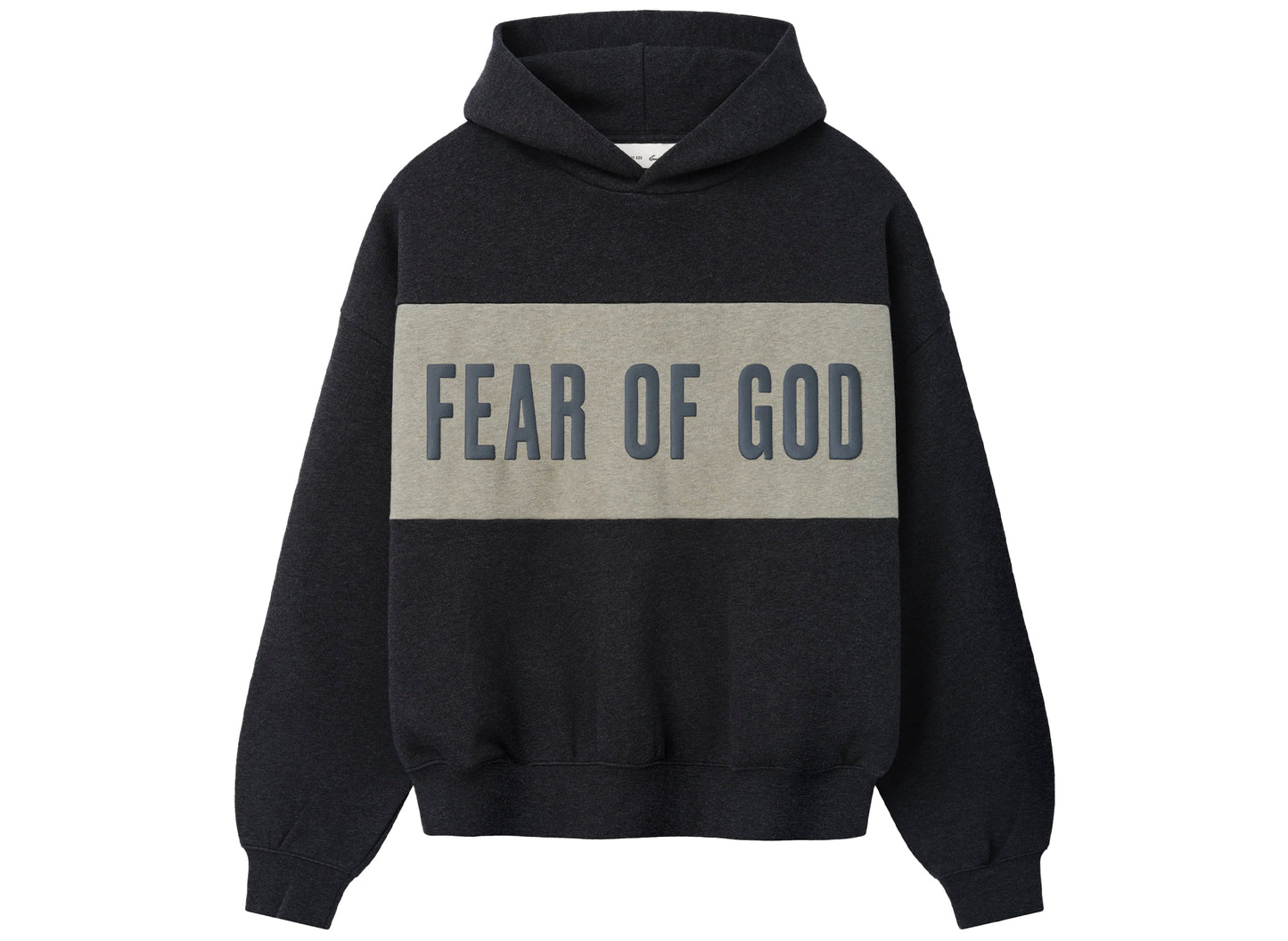 Fear of God Essentials Cropped Relaxed Panelled Hoodie in Iron Grey Heather