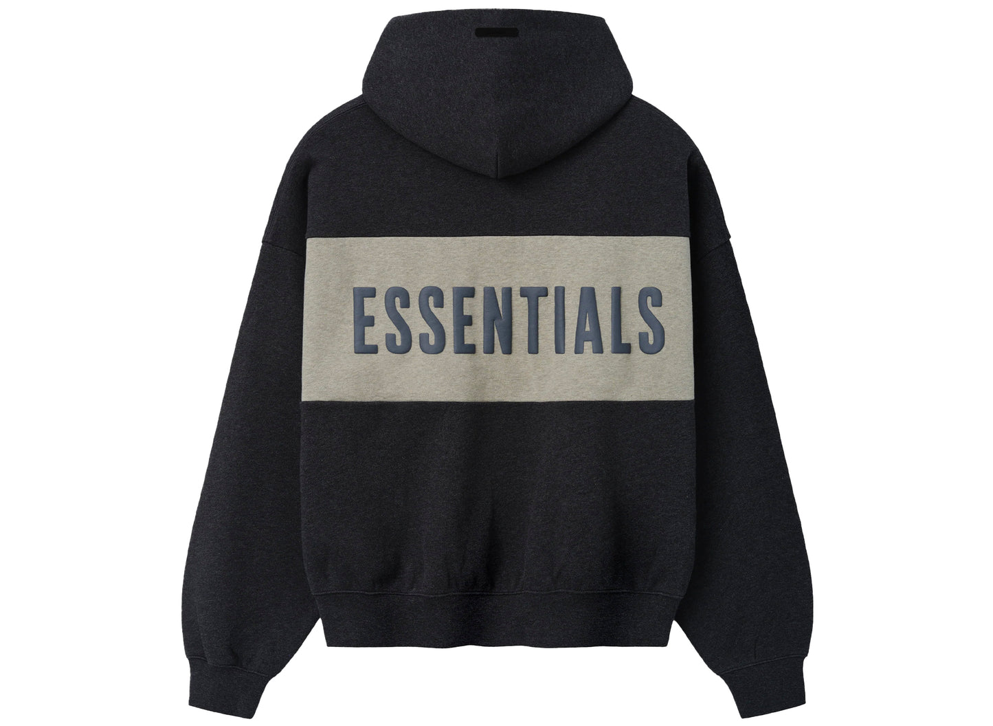 Fear of God Essentials Cropped Relaxed Panelled Hoodie in Iron Grey Heather