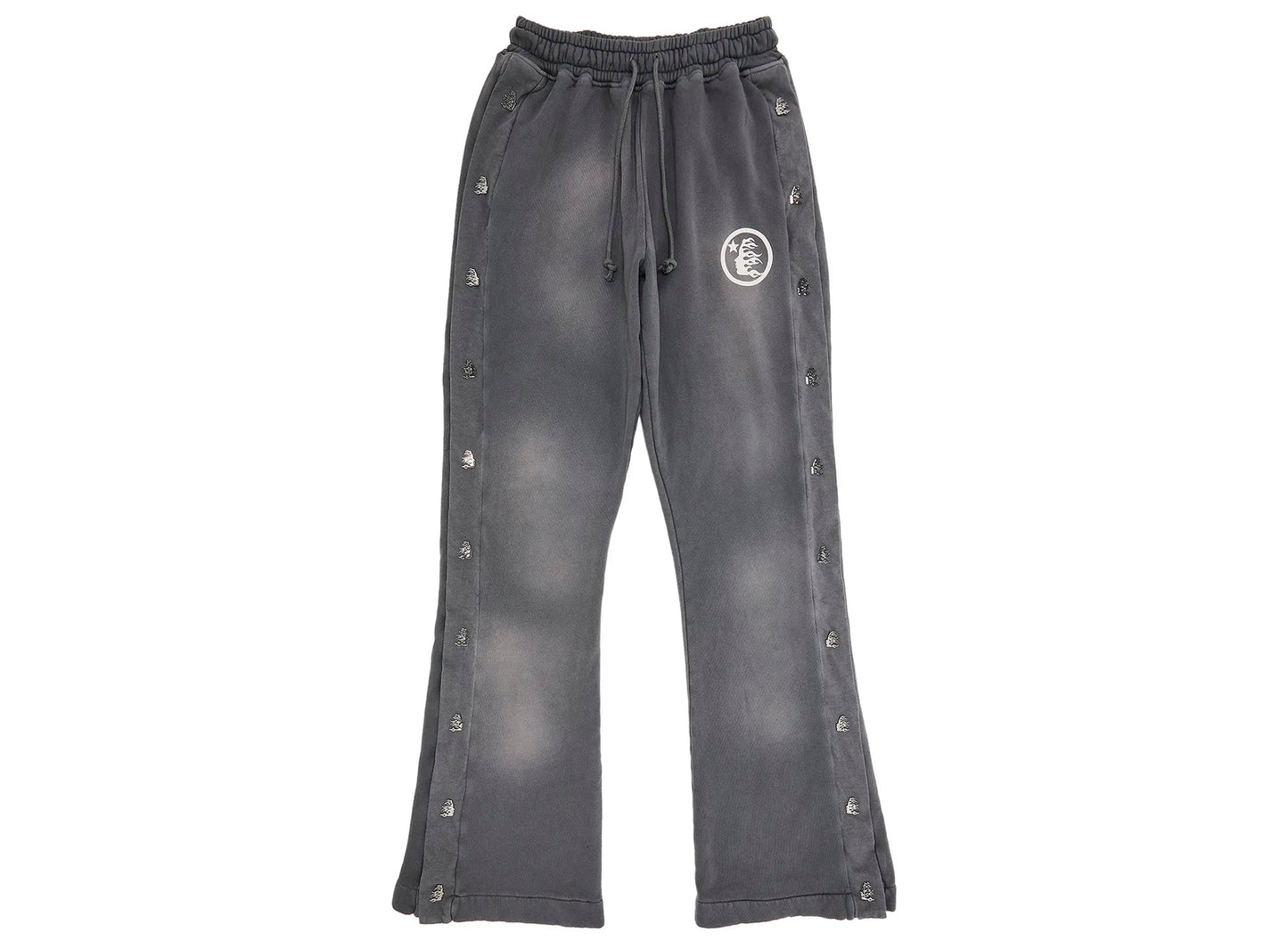 Hellstar Mirrorface Sweatpants in Grey, men's cotton sweatpants with signature graphic