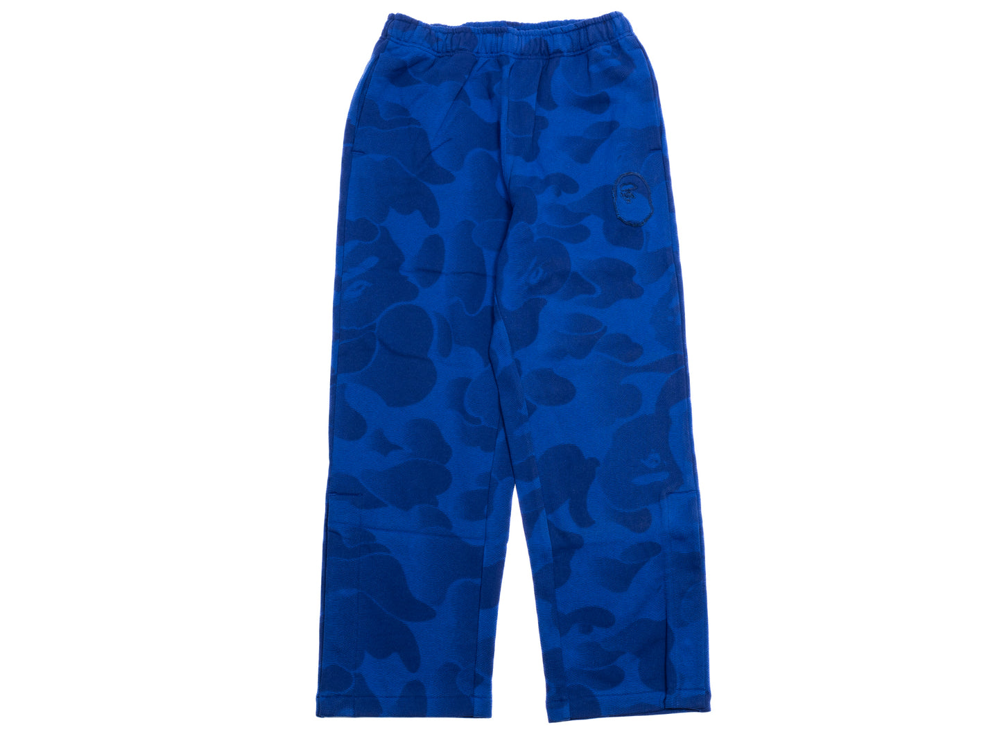 Pantalones de chándal anchos con botones y estampado de camuflaje de A Bathing Ape en azul