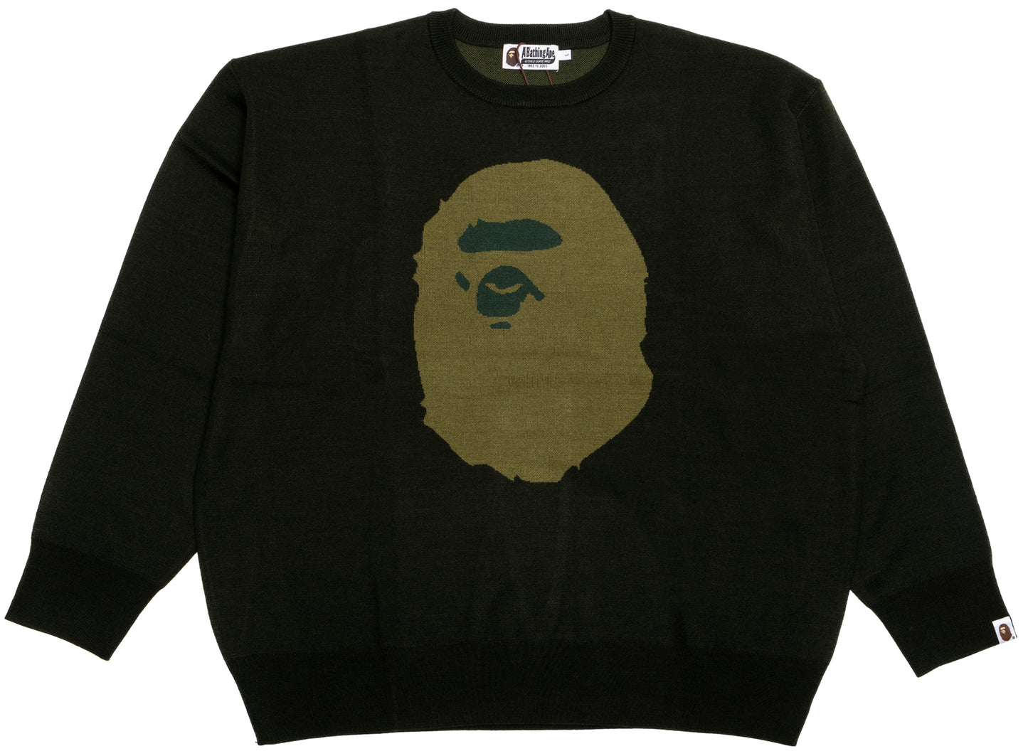 A Bathing Ape Ape Head Jacquard Strickpullover in Grün