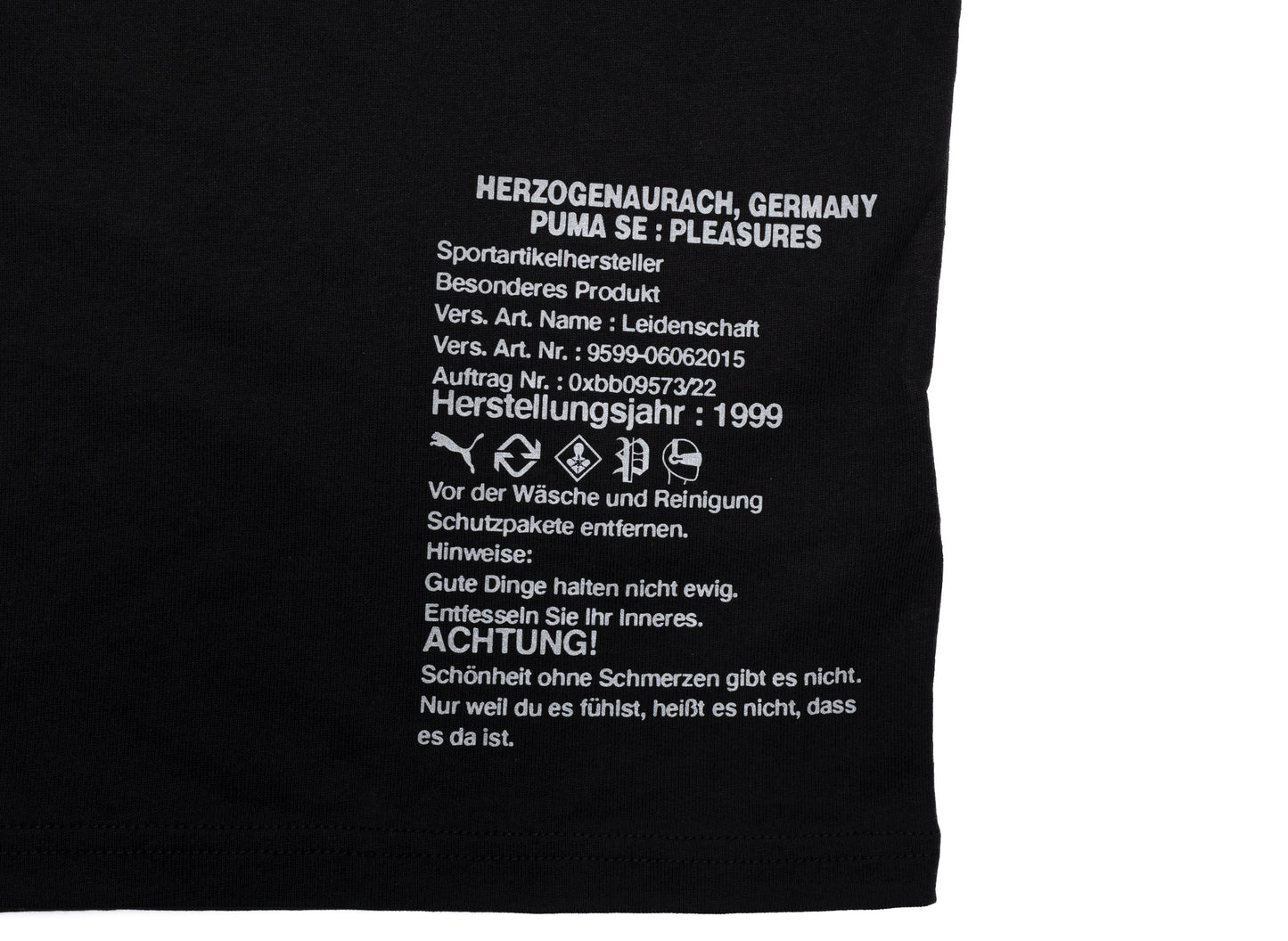 Puma x Pleasures Typo Tee in Black - Damaged