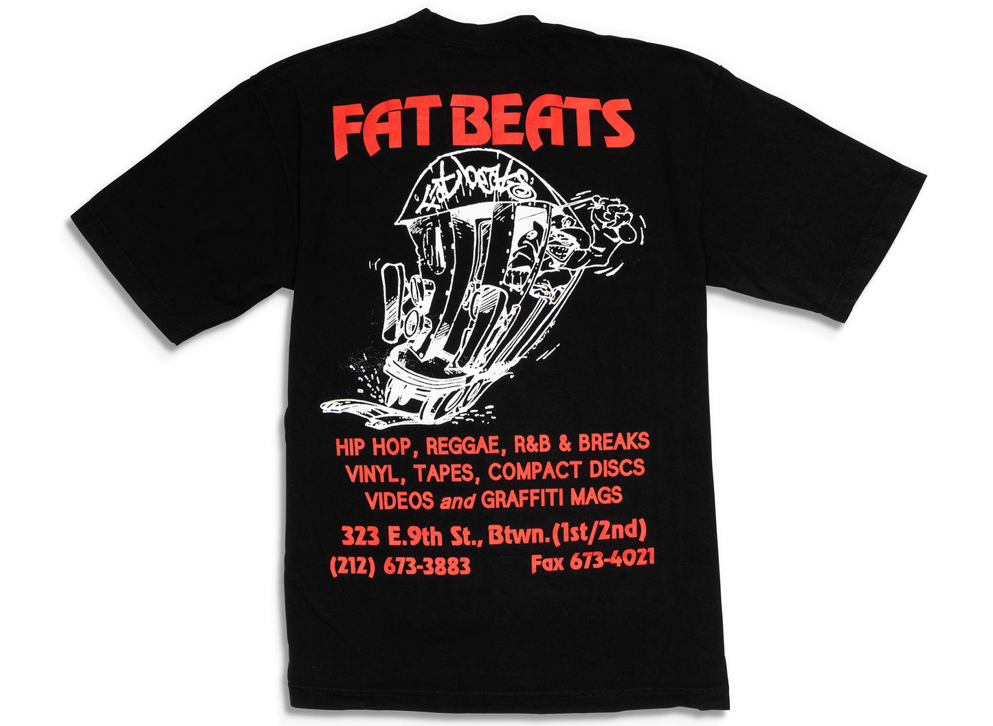 Pleasures x Fat Beats 9th Street Tee in Black