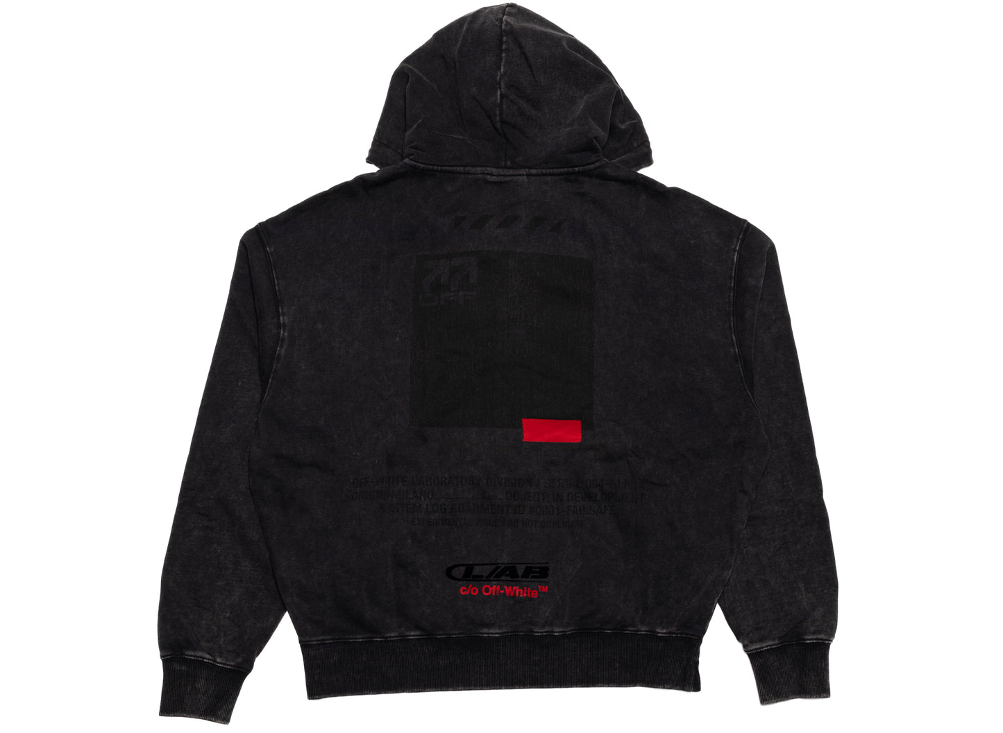L/AB c/o Off-White™ Off Active Washed Full Zip Hoodie in Black