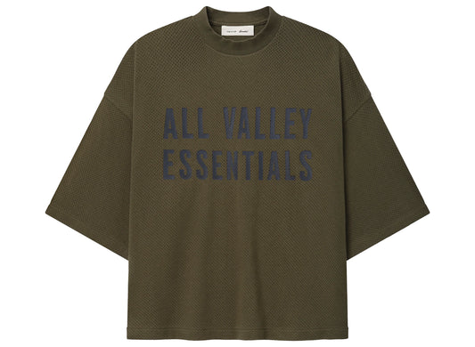 Fear of God Essentials Merch Tee in Moss, men's cotton t-shirt