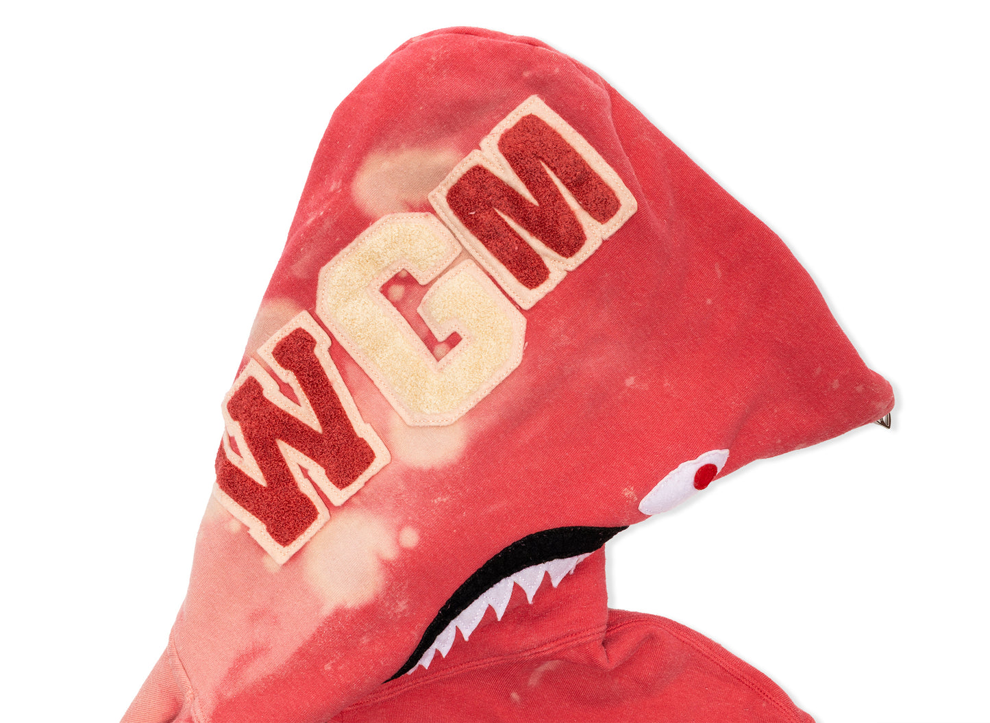 Sudadera con capucha y cremallera completa A Bathing Ape Hand Dye Shark en rojo