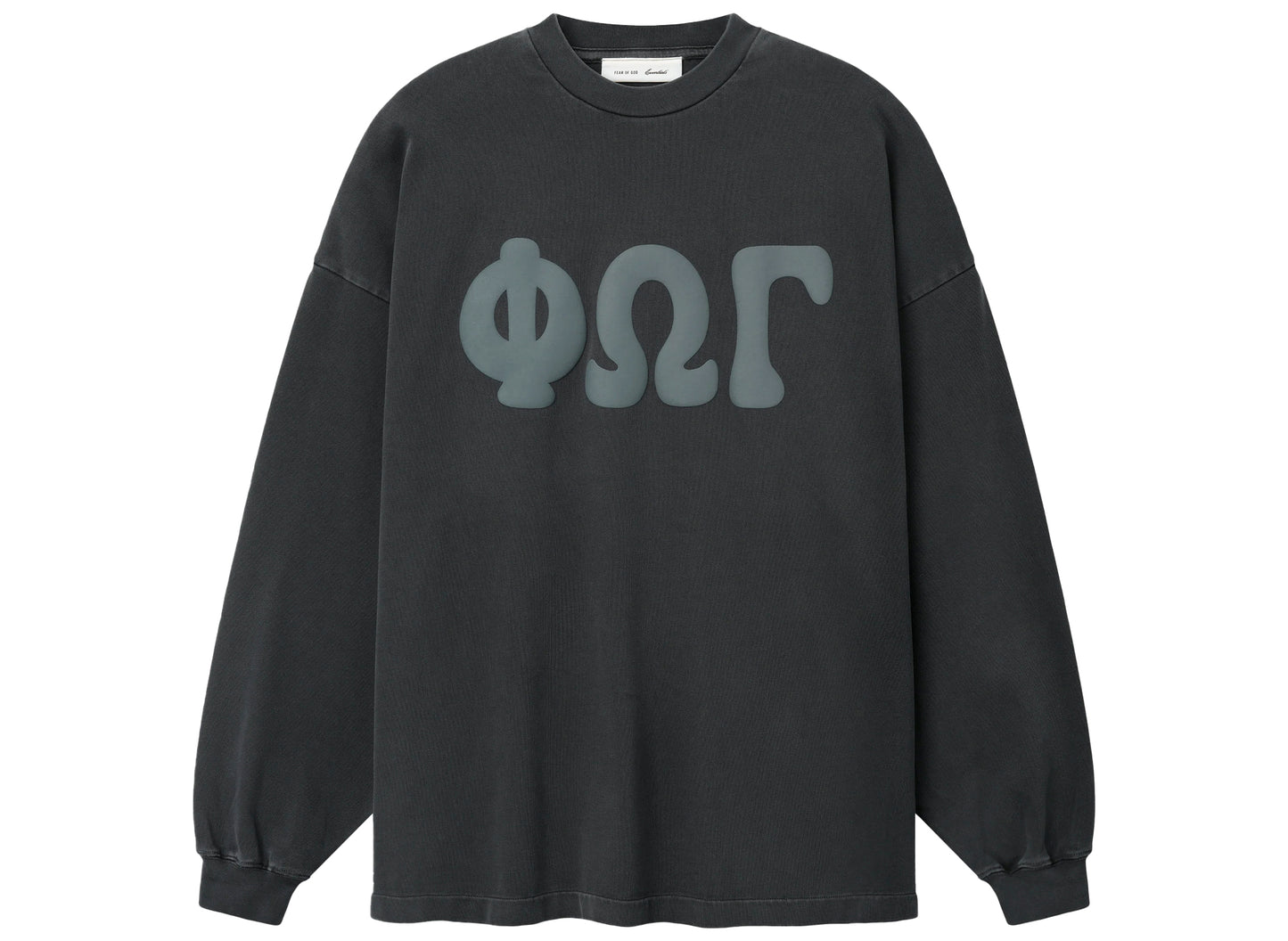 Fear of God Essentials Merch Long Sleeve Tee in Washed Iron Grey