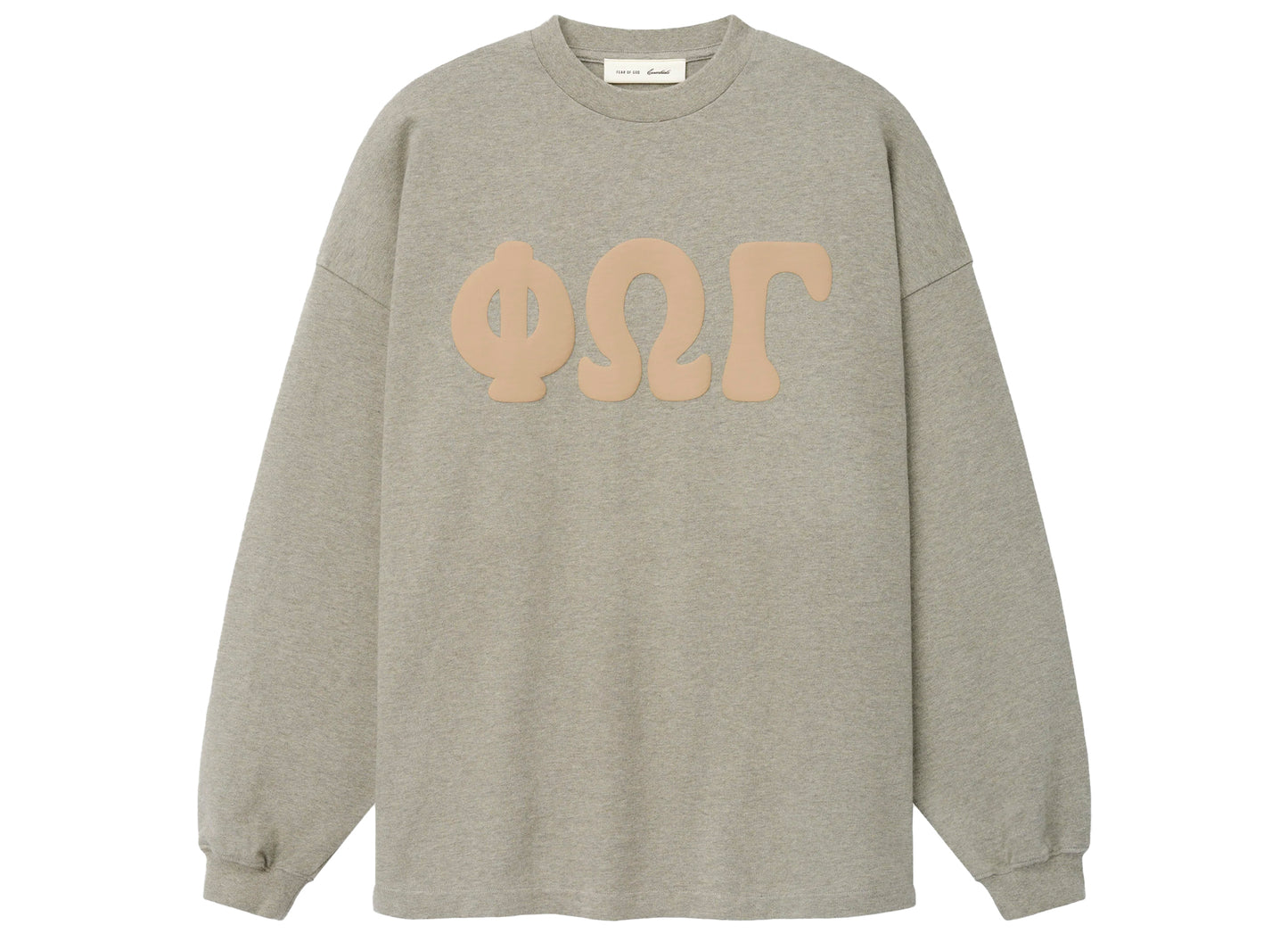 Fear of God Essentials Merch Long Sleeve Tee in Washed Seal Heather