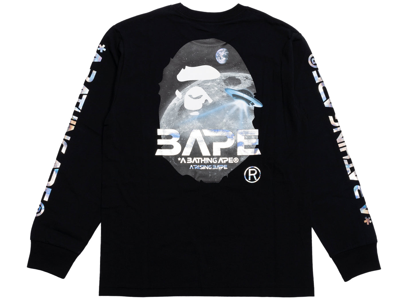Camiseta de manga larga A Bathing Ape Moon Photo en negro