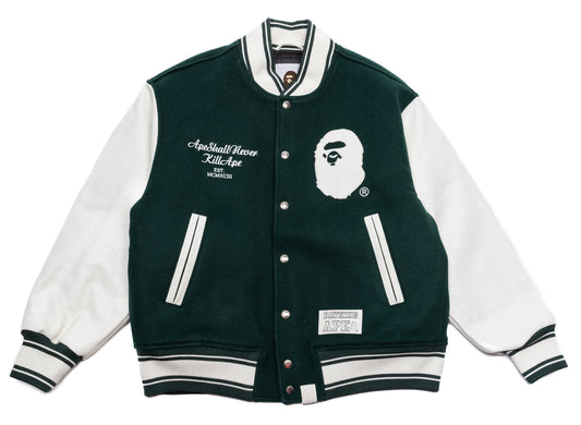 Chaqueta universitaria Bape de A Bathing Ape en verde