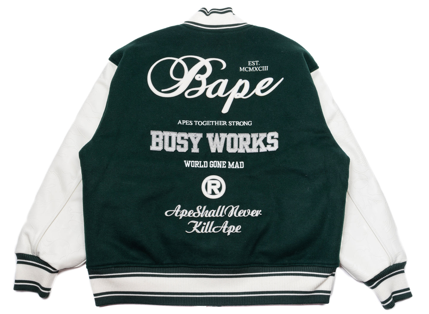 A Bathing Ape Bape Varsity Jacke in Grün