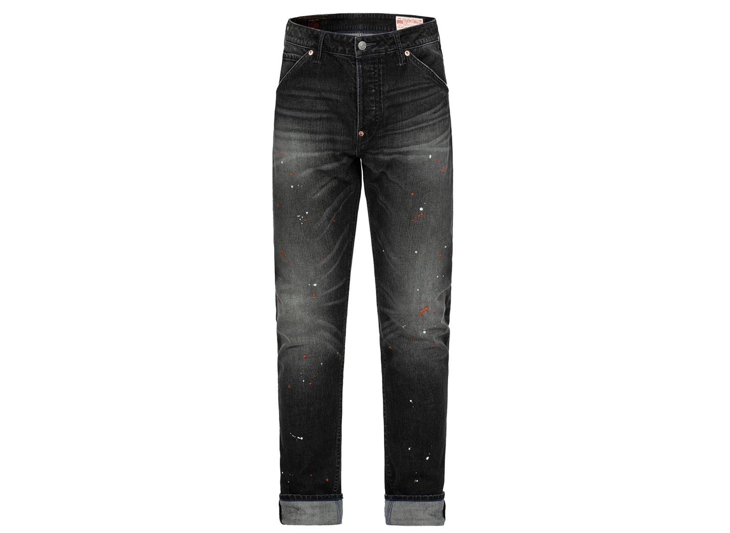 Evisu Graffiti Daicock Print Carrot Fit Jeans in Schwarz