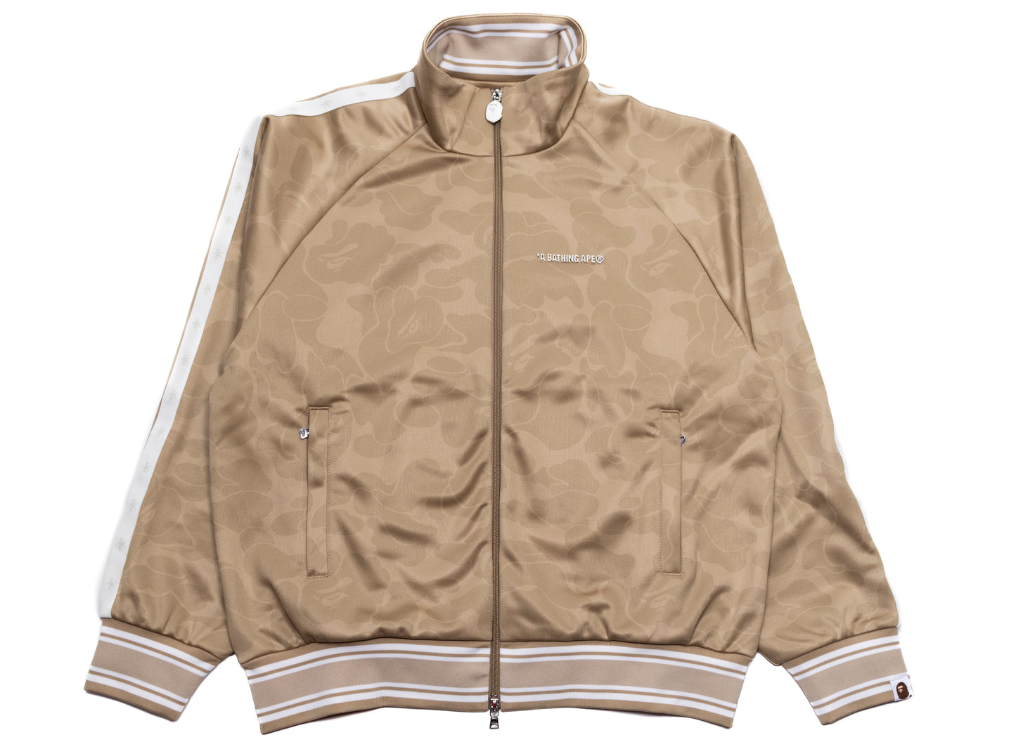 A Bathing Ape Solid Camo Bathing Ape Logo Relaxed Fit Trainingsjacke in Beige