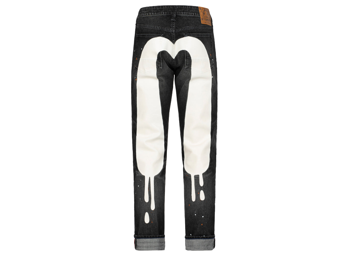 Evisu Graffiti Daicock Print Carrot Fit Jeans in Schwarz