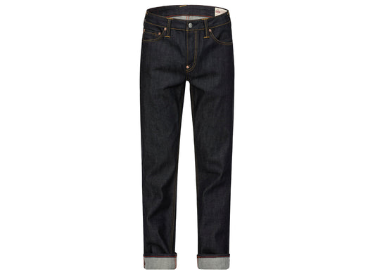 Jeans Evisu de denim de orillo elástico con bordado de ciervo y gaviota