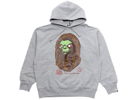 Sudadera con capucha A Bathing Ape Bape Horror Mad Face en gris