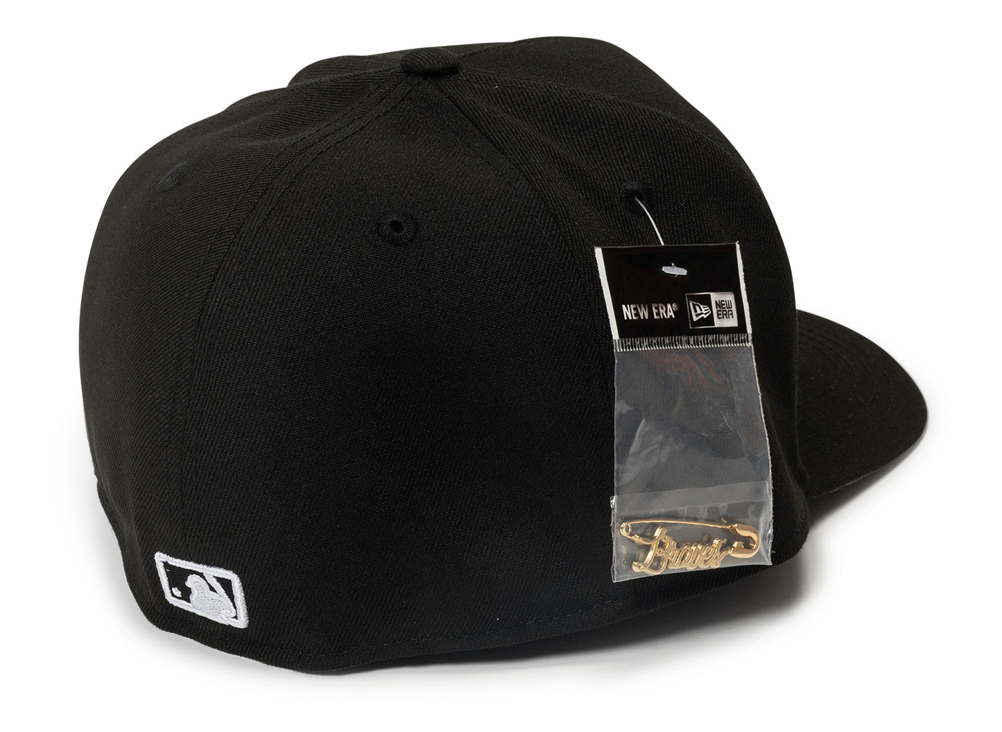 Gorra ajustada New Era Script Safety Pin Atlanta Braves v2
