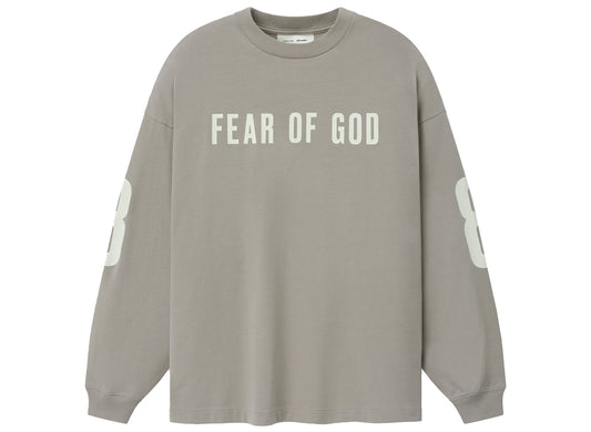 Fear of God Essentials Merch Long Sleeve Tee in Seal, men's cotton t-shirt
