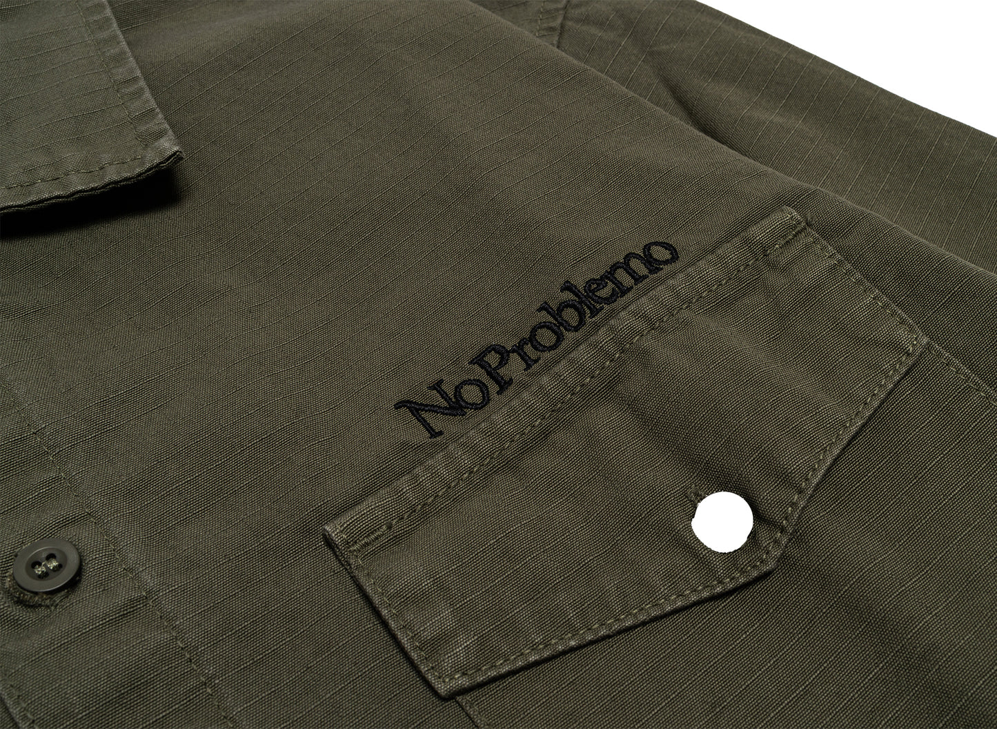 Camisa de trabajo de manga larga No Problemo Mini Problemo en verde oliva