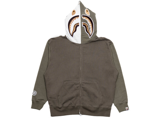 Sudadera con capucha A Bathing Ape Shark Full Zip #2 Talla M en Oliva