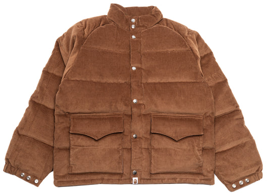 Chaqueta de plumas clásica de pana A Bathing Ape en marrón