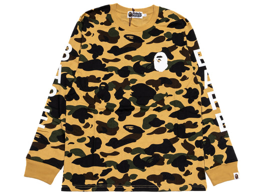 Camiseta de manga larga A Bathing Ape 1st Camo en amarillo