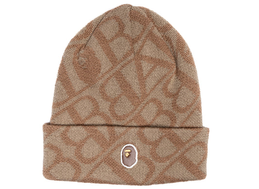 Gorro de punto con el monograma Sport de A Bathing Ape en beige