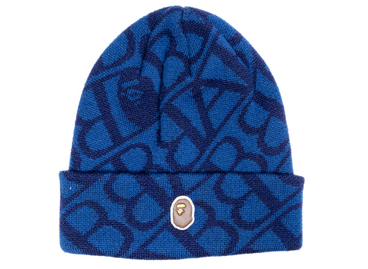 Gorro de punto con monograma deportivo A Bathing Ape en azul