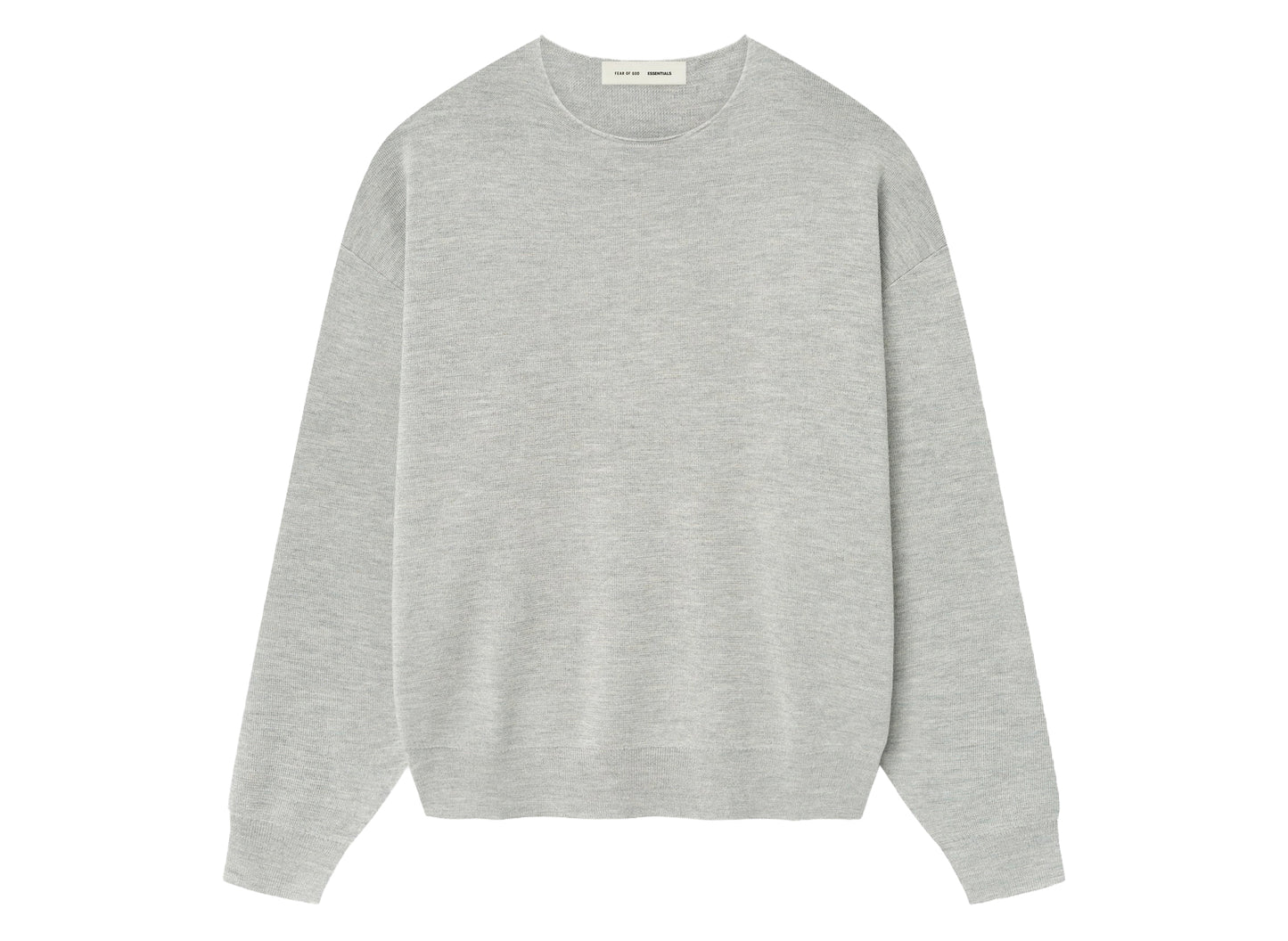 Jersey de cuello redondo de manga larga de merino Fear of God Essentials 'Concrete Heather'
