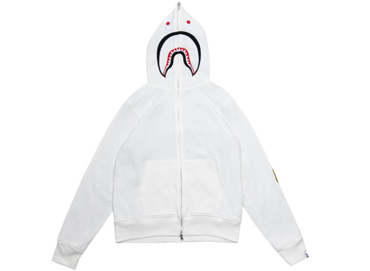 Sudadera con capucha A Bathing Ape 2nd Shark con cremallera completa en blanco
