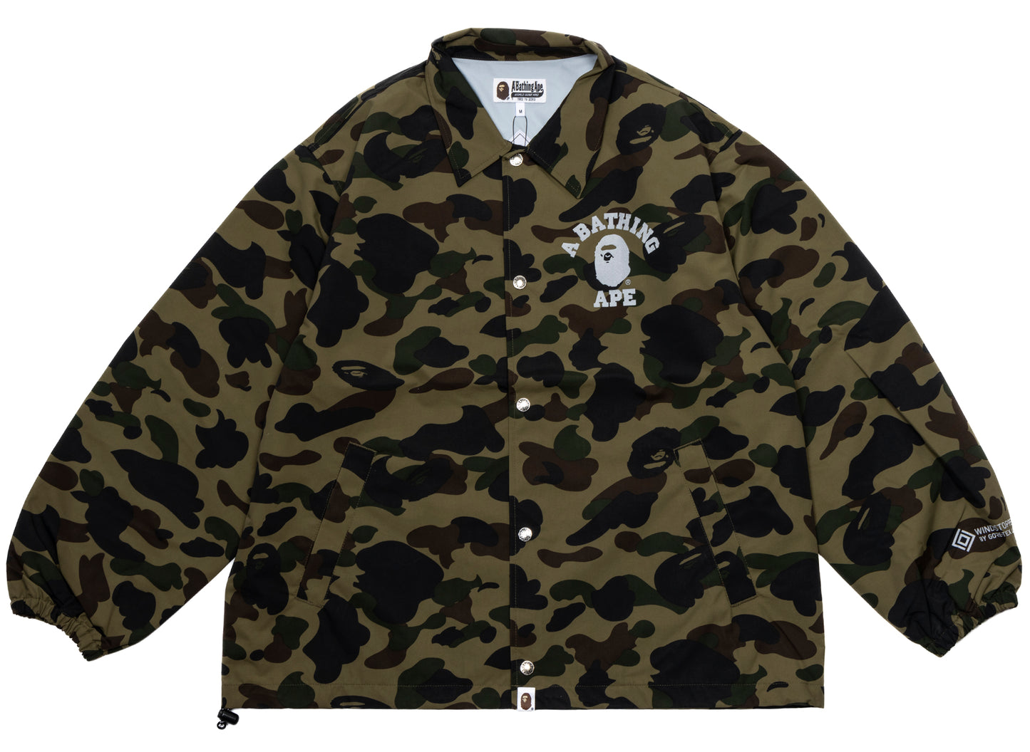 Chaqueta de entrenador relajada A Bathing Ape Gore-Tex Wind Stopper 1st Camo en verde