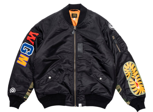 Chaqueta A Bathing Ape Shark MA-1 en negro