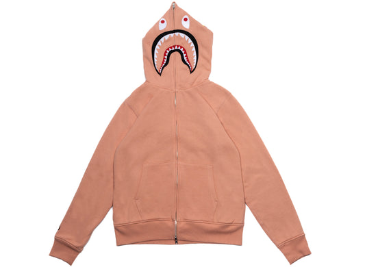 Sudadera con capucha y cremallera completa A Bathing Ape 2nd Shark en rosa