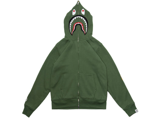 Sudadera con capucha y cremallera completa A Bathing Ape 2nd Shark en verde