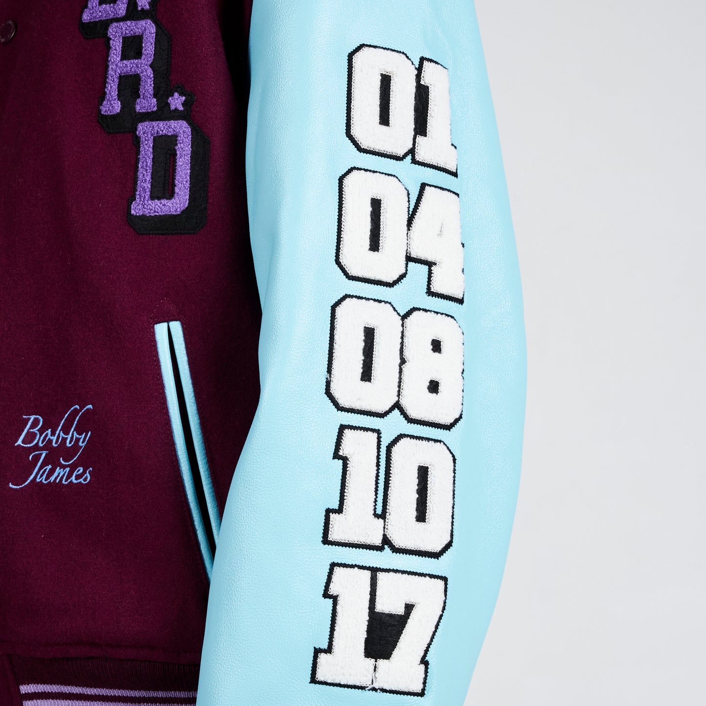 Pleasures NERD Varsity Jacket in Purple
