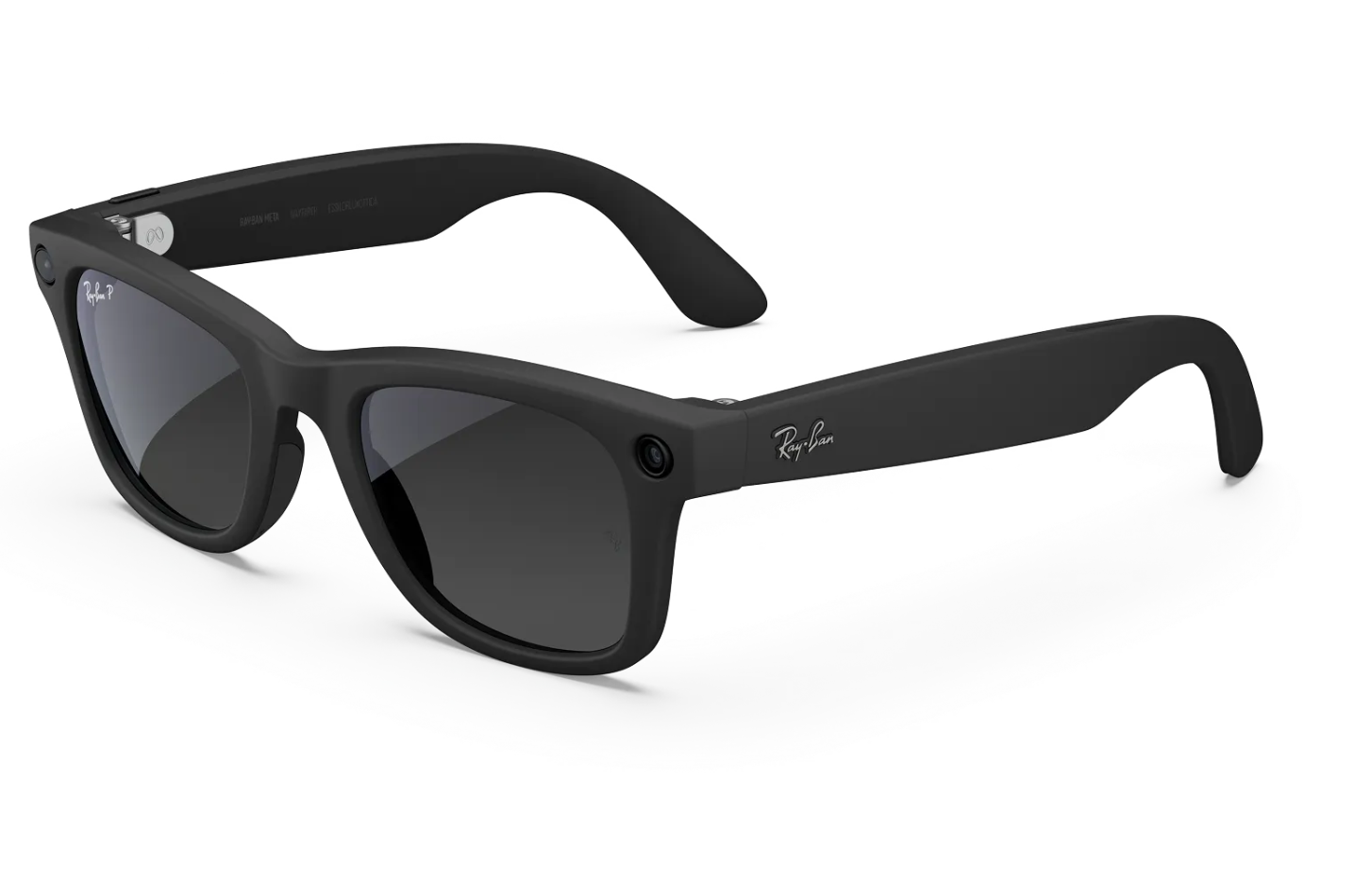 Gafas de sol Ray-Ban Meta Wayfarer (2.ª generación) en negro mate con lentes de grafito polarizadas degradadas