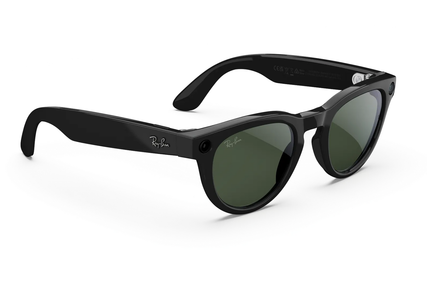 Ray-Ban Meta Headliner (Gen 2) Sonnenbrille in Shiny Black mit Transitions Graph. Green Gläsern