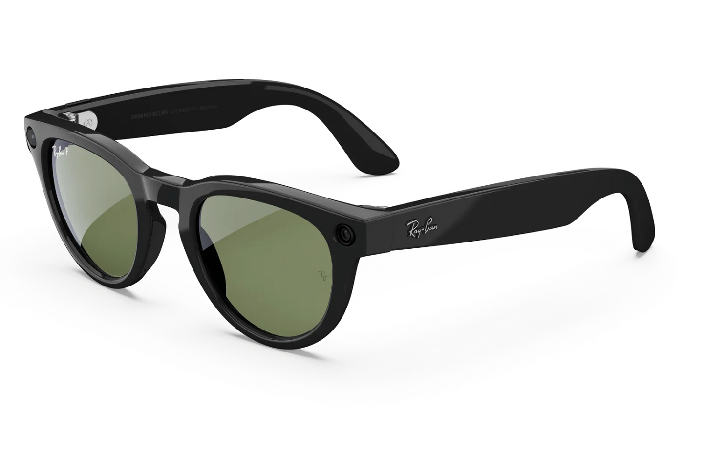 Gafas de sol Ray-Ban Meta Headliner (Gen 2) en negro brillante con lentes G15 verdes