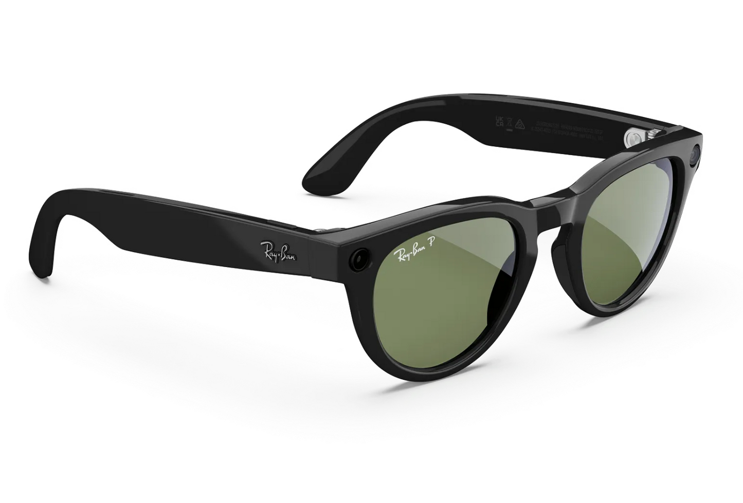 Gafas de sol Ray-Ban Meta Headliner (Gen 2) en negro brillante con lentes G15 verdes