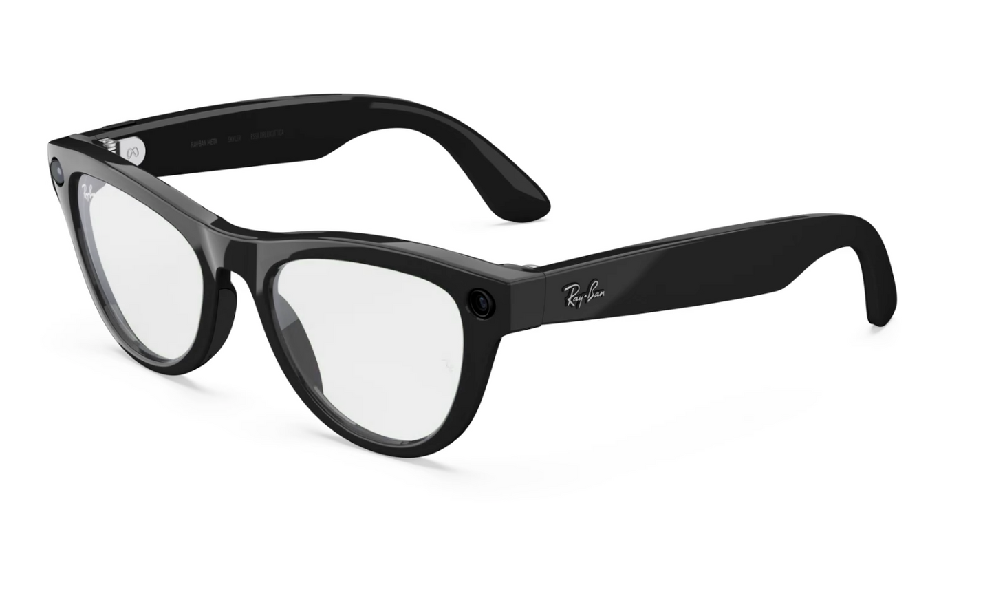 Gafas de sol Ray-Ban Meta Skyler (2ª gen.) en negro brillante con lentes Transitions Graph. Green