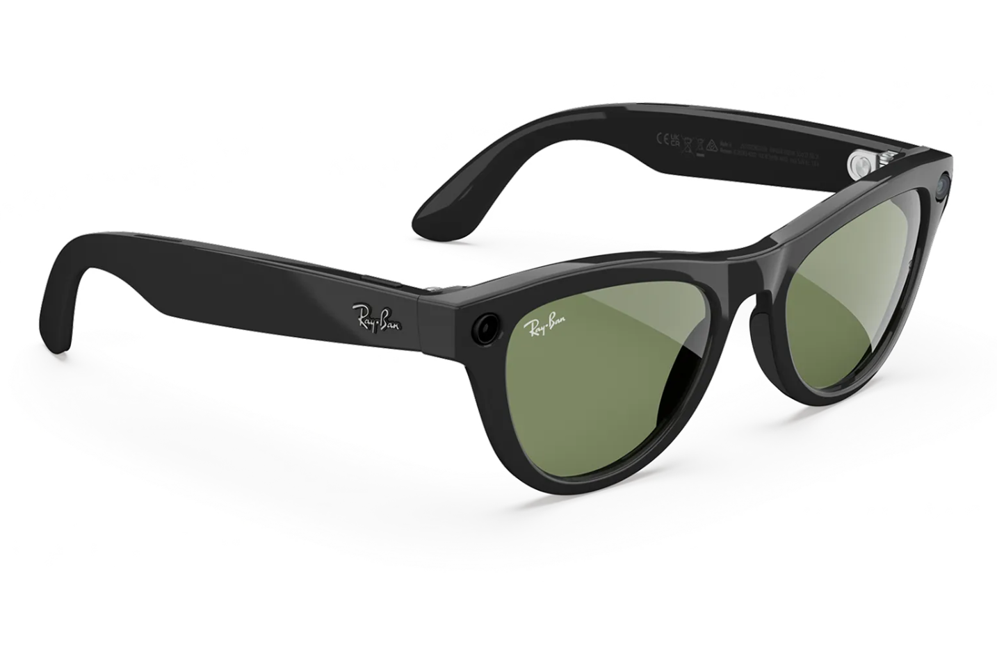 Gafas de sol Ray-Ban Meta Skyler (2.ª generación) en negro brillante con cristales G15 verdes