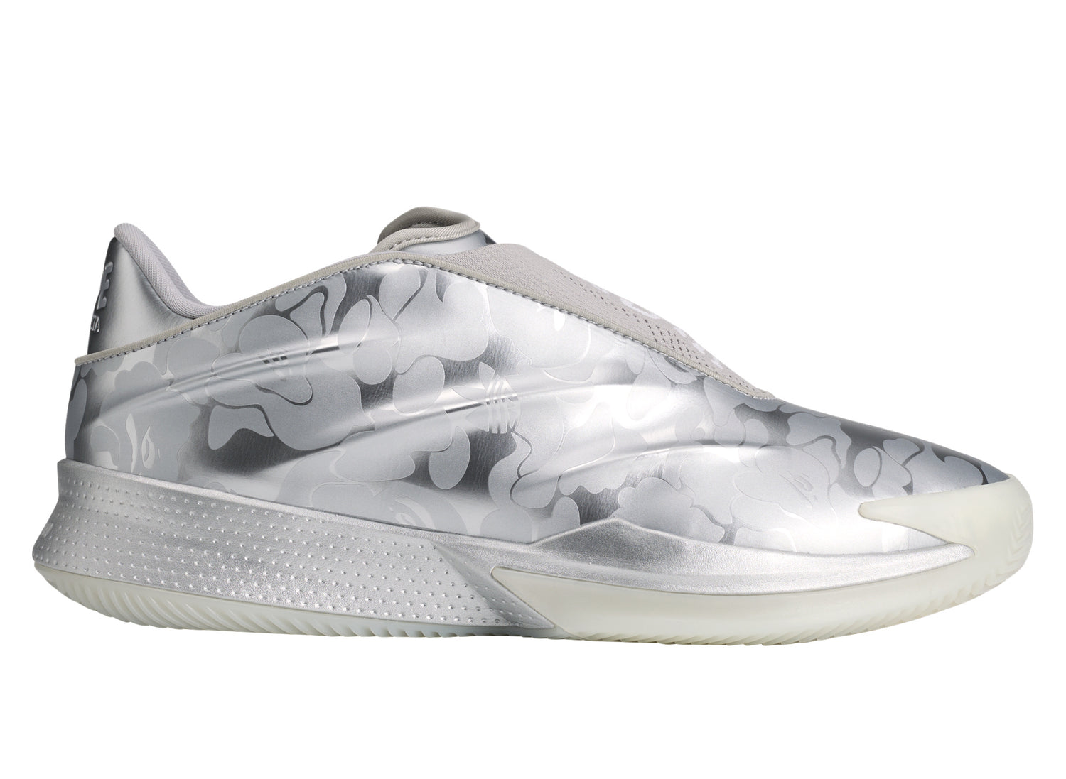 Adidas x BAPE Crazy Energy+ in Silver Metallic — right-facing lateral view