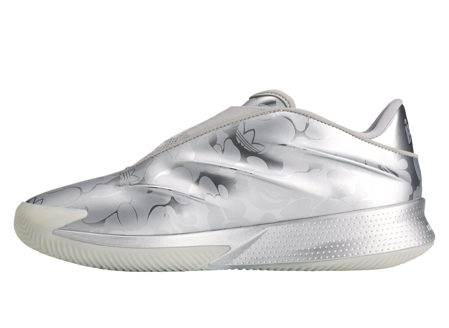 Adidas x BAPE Crazy Energy+ in Silver Metallic — medial view