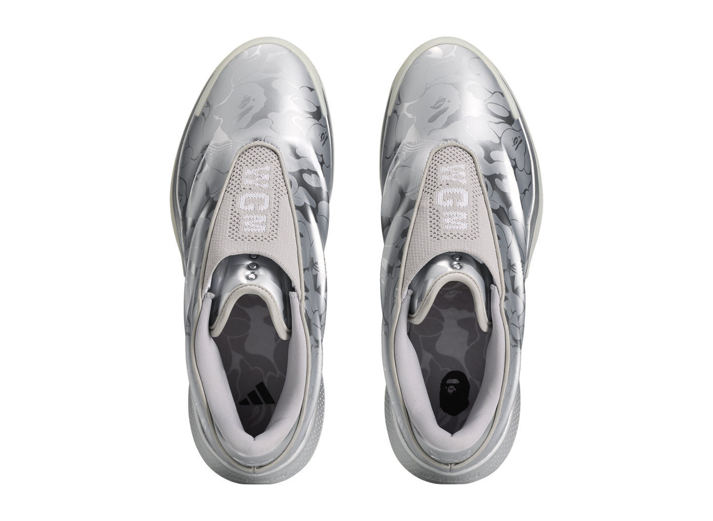 Adidas x BAPE Crazy Energy+ in Silver Metallic — top view