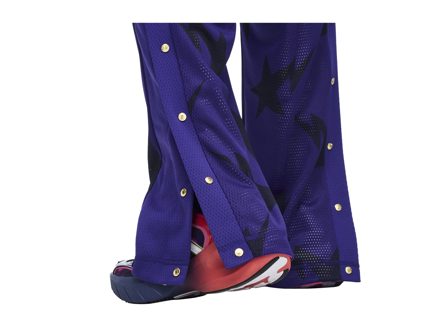 Adidas x BAPE Reversible Adibreak Pants in Collegiate Purple — reverse detail view