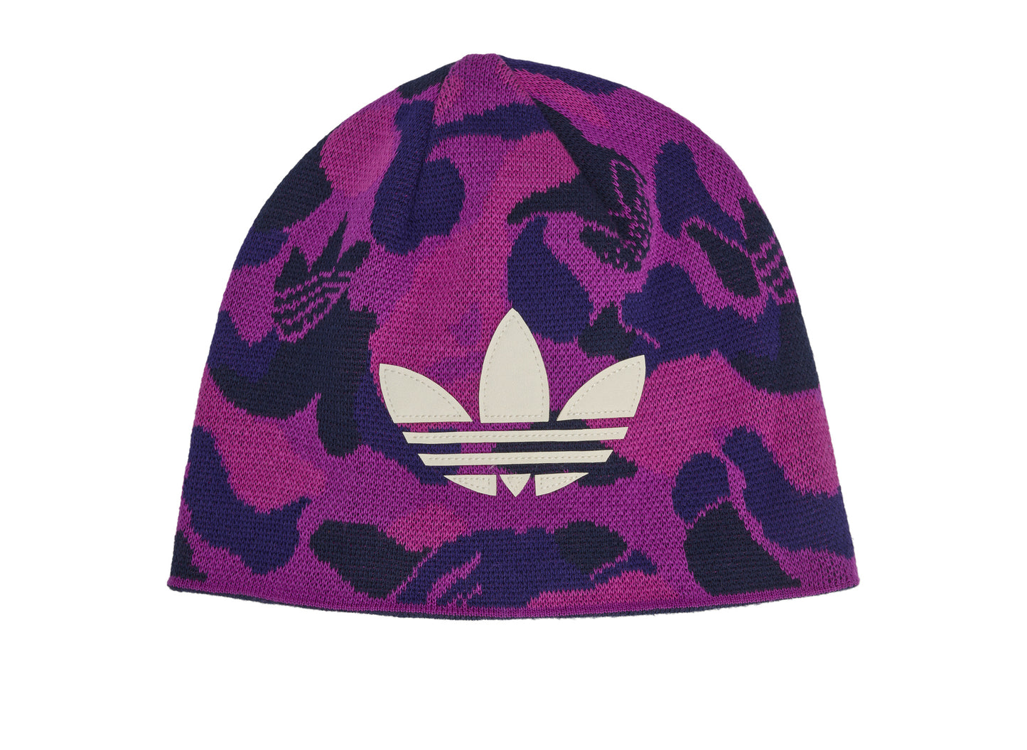 Adidas x BAPE Reversible Beanie in Collegiate Purple — back view